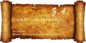 Zorkóczy Arnold névjegykártya