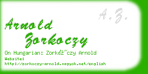 arnold zorkoczy business card